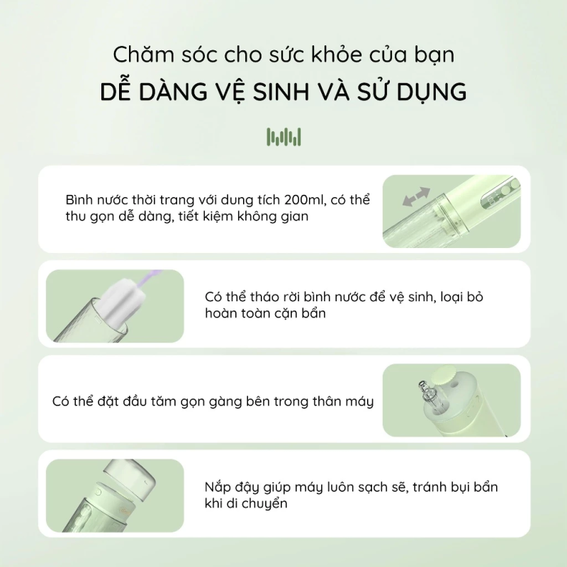 Máy Tăm Nước iSmile ES10 - Kết Hợp Rửa Mũi - Bảo Hành 18 Tháng - 01 Đổi 01 - Công Nghệ Siêu Âm - Vệ Sinh Răng, Miệng
