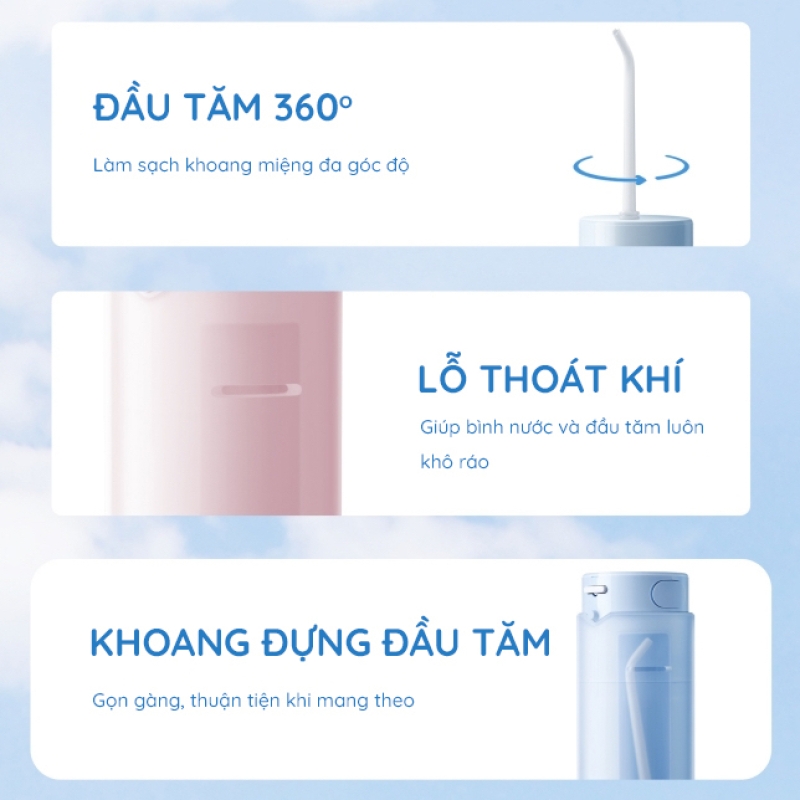 Máy Tăm Nước Panasonic EW-DJ33 - Nhỏ Gọn - Phiên Bản Du Lịch - Thế Hệ Mới - Bảo Hành 12 Tháng - Công Nghệ Siêu Âm